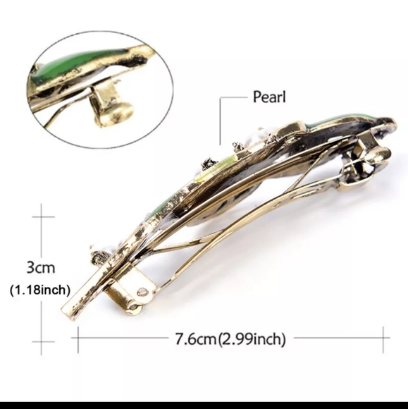 @htraude ❤️NWT Lily of The Valley Hair Clip  Bronze Pearls&Enamel. - Picture 6 of 15